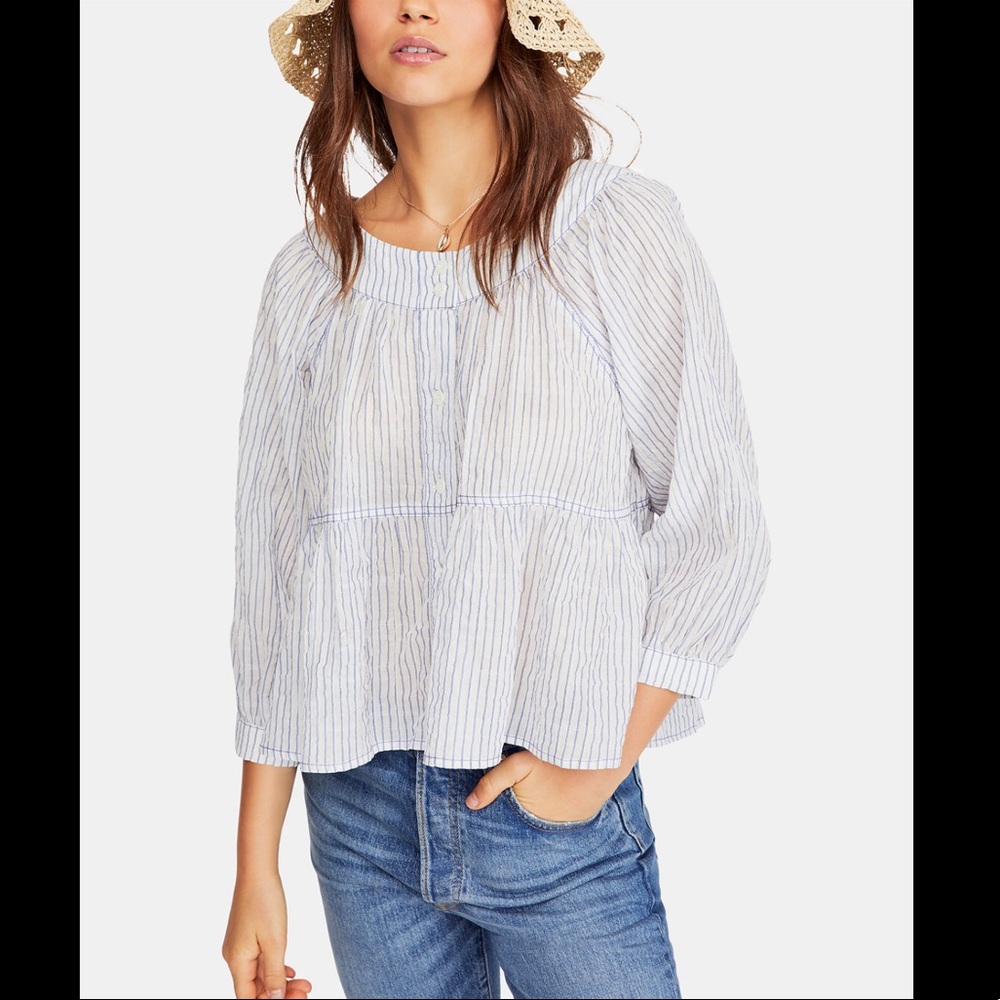 Free People Sea To Shore Striped Top